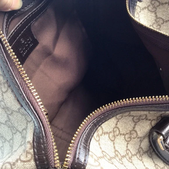 Authentic Gucci Monogram GG Plus Boston Top Zip Tote - Picture 16 of 16